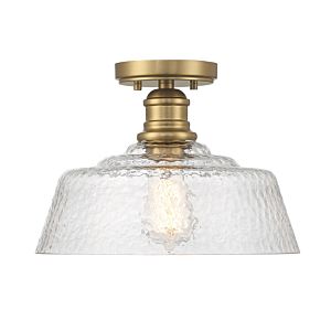  One Light SemiFlush Mount in Natural Brass by Meridian