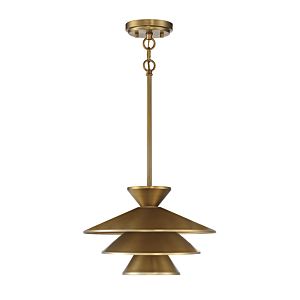  One Light Pendant in Natural Brass by Meridian