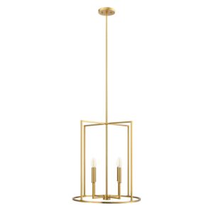 4-Light  Pendant in Natural Brass