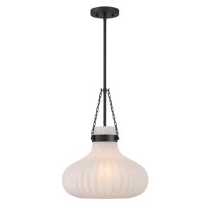 1-Light  Pendant in Matte Black