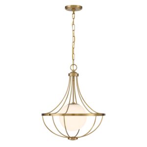 1-Light  Pendant in Natural Brass