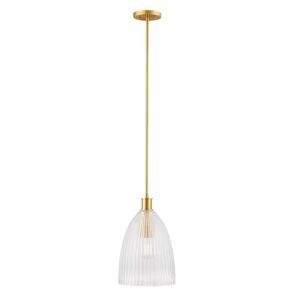 1-Light  Pendant in Natural Brass