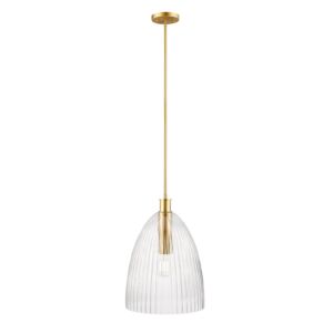 1-Light  Pendant in Natural Brass