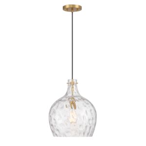 1-Light  Pendant in Natural Brass