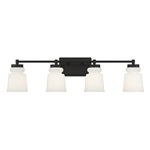  Four Light Bathroom Vanity Light in Matte Black by Meridian