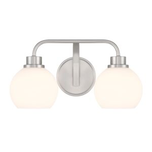 2-Light  Bathroom Vanity Light in Brushed Nickel