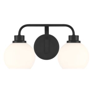 2-Light  Bathroom Vanity Light in Matte Black