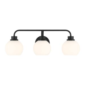 3-Light  Bathroom Vanity Light in Matte Black