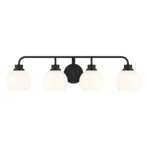 4-Light  Bathroom Vanity Light in Matte Black