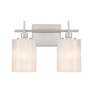 2-Light  Bathroom Vanity Light in Brushed Nickel