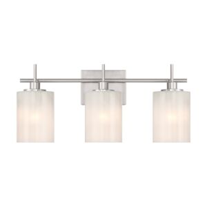 3-Light  Bathroom Vanity Light in Brushed Nickel