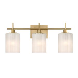 3-Light  Bathroom Vanity Light in Natural Brass