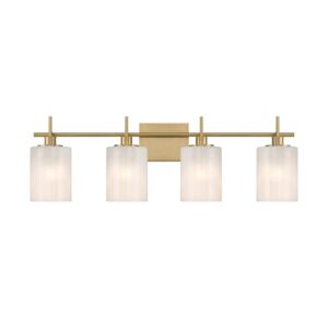 4-Light  Bathroom Vanity Light in Natural Brass