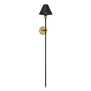  One Light Wall Sconce in Blackith Natural Brass Accents by Meridian