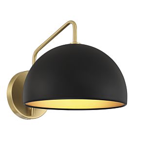  One Light Wall Sconce in Matte Blackith Natural Brass by Meridian