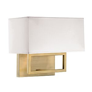  Two Light Wall Sconce in Natural Brass by Meridian