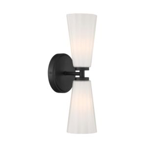 2-Light  Wall Sconce in Matte Black