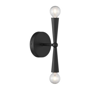 2-Light  Wall Sconce in Matte Black