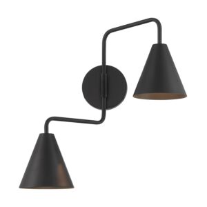 2-Light  Adjustable Wall Sconce in Matte Black