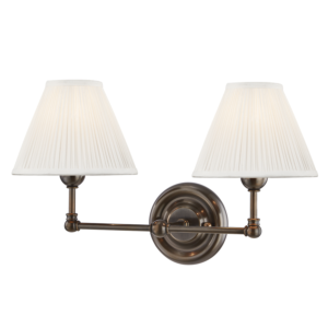 Classic No.1 Two Light Wall Sconce in Distressed Bronze by Hudson Valley