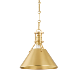 Metal No. 2 One Light Pendant in Aged Brass by Hudson Valley