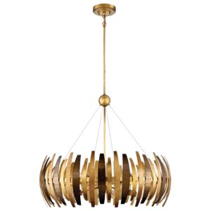 Manitou Eight Light Chandelier in Ardor Gold by Metropolitan