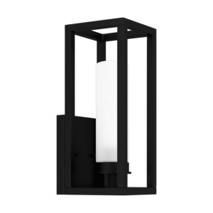 Neville One Light Outdoor Lantern in Matte Black by Quoizel