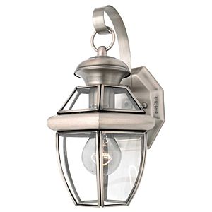 Newbury One Light Outdoor Wall Lantern in Pewter by Quoizel