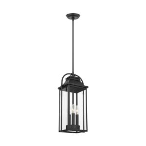 Wellsworth 3-Light Outdoor Pendant in Textured Black