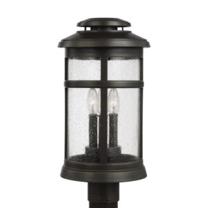 Newport 3-Light Outdoor Post Lantern in Antique Bronze