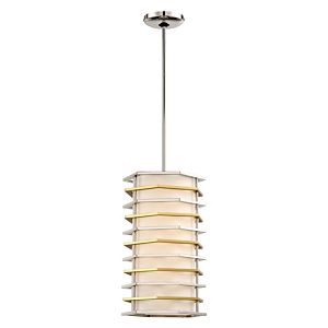 Levels LED Mini Pendant in Polished Nickel WHoney Gold by George Kovacs