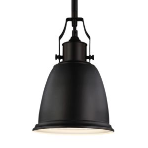 Generation Lighting Hobson 1-Light Mini-Pendant in Oil Rubbed Bronze w/ Metal Shade