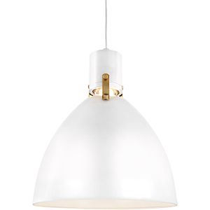 Visual Comfort Studio Brynne Pendant Light in Flat White And Chrome by Sean Lavin