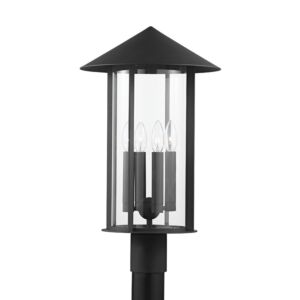 Long Beach Four Light Outdoor Post Mount in Textured Black by Troy Lighting