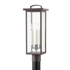 Eden Three Light Outdoor Post Mount in Textured Bronze by Troy Lighting