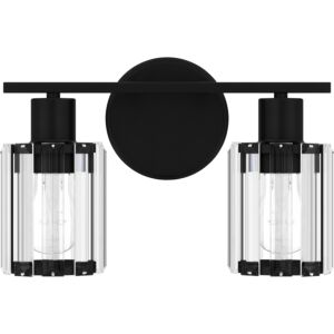 Isla 2-Light Bathroom Vanity Light in Matte Black