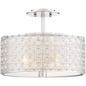 Verity Three Light SemiFlush Mount in Polished Chrome by Quoizel