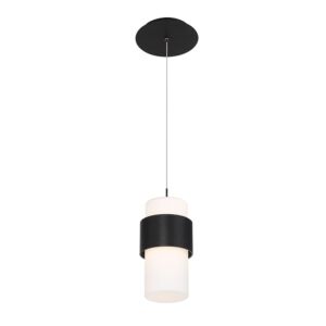 Banded 1-Light LED Pendant in Black