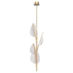 Flora LED Pendant in Natural Brass by Alora