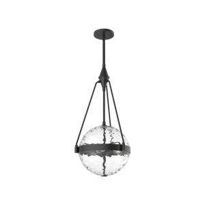 Harmony 3-Light Pendant in Matte Black with Clear Water Glass