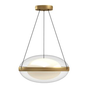 Virgo LED Pendant in Brushed GoldOpal Glass by Kuzco Lighting