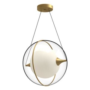 Aries LED Pendant in Brushed Gold by Kuzco Lighting