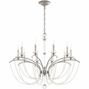 Priscilla Ten Light Chandelier in Antique Silver by Schonbek