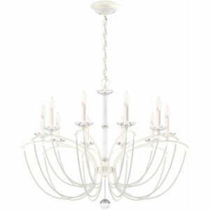 Priscilla Ten Light Chandelier in White by Schonbek