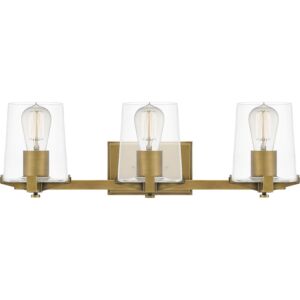 Perry 3-Light Bathroom Vanity Light in Weathered Brass