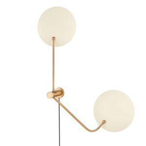 Leif Two Light Wall Sconce in Patina Brass And Soft Sand by Troy Lighting