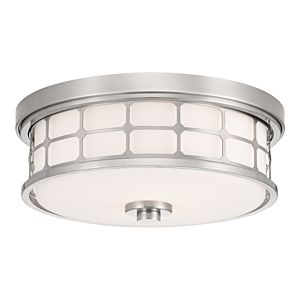 Guardian Two Light Flush Mount in Brushed Nickel by Quoizel