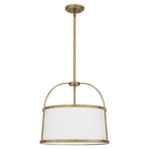 York Four Light Pendant in Weathered Brass by Quoizel