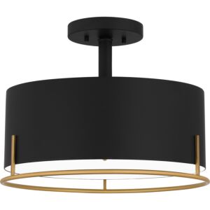 Quoizel SemiFlush Mount Three Light Semi Flush Mount in Matte Black by Quoizel