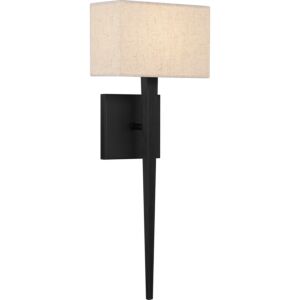 Quoizel Wood One Light Wall Sconce in Matte Black by Quoizel